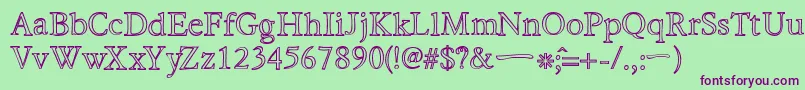 HiraKatakanaWHollow Font – Purple Fonts on Green Background