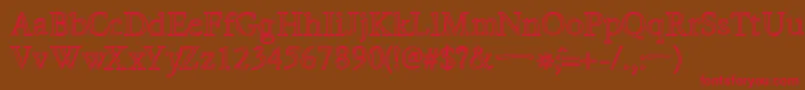 HiraKatakanaWHollow-Schriftart – Rote Schriften auf braunem Hintergrund