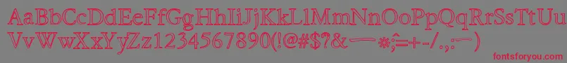 HiraKatakanaWHollow Font – Red Fonts on Gray Background