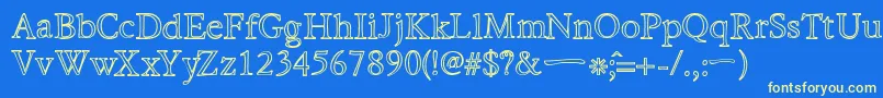 HiraKatakanaWHollow Font – Yellow Fonts on Blue Background