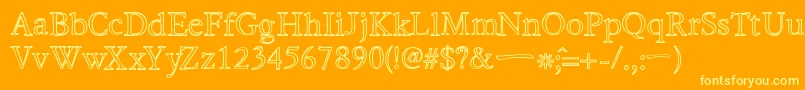 HiraKatakanaWHollow Font – Yellow Fonts on Orange Background
