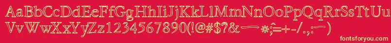 HiraKatakanaWHollow Font – Yellow Fonts on Red Background