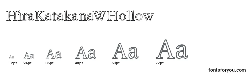 HiraKatakanaWHollow Font Sizes