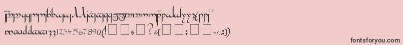 Tengwar Font – Black Fonts on Pink Background