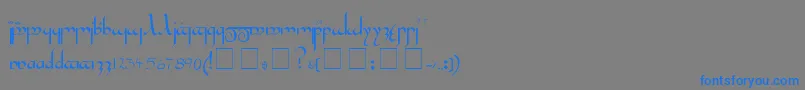Tengwar Font – Blue Fonts on Gray Background