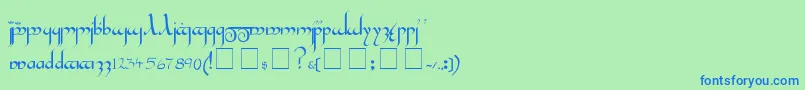 Шрифт Tengwar – синие шрифты на зелёном фоне