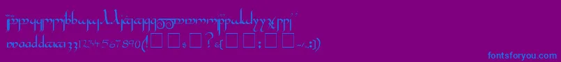 フォントTengwar – 紫色の背景に青い文字