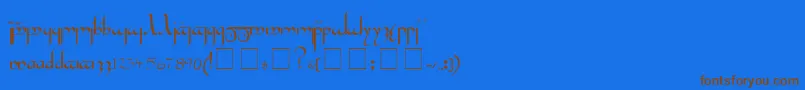 Tengwar Font – Brown Fonts on Blue Background