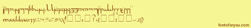 fuente Tengwar – Fuentes Marrones Sobre Fondo Amarillo