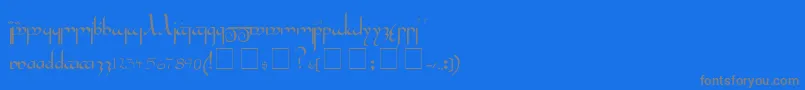 Czcionka Tengwar – szare czcionki na niebieskim tle