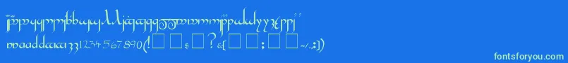 fuente Tengwar – Fuentes Verdes Sobre Fondo Azul