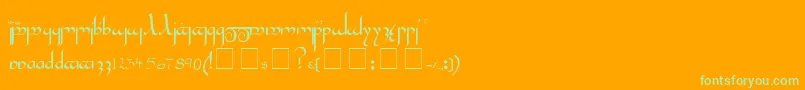 Tengwar Font – Green Fonts on Orange Background