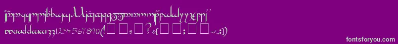 fuente Tengwar – Fuentes Verdes Sobre Fondo Morado