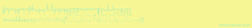Fonte Tengwar – fontes verdes em um fundo amarelo