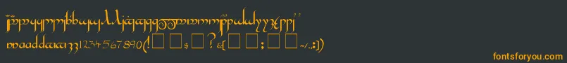 フォントTengwar – 黒い背景にオレンジの文字