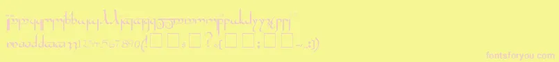 フォントTengwar – ピンクのフォント、黄色の背景