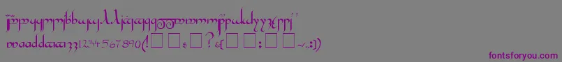 Tengwar Font – Purple Fonts on Gray Background
