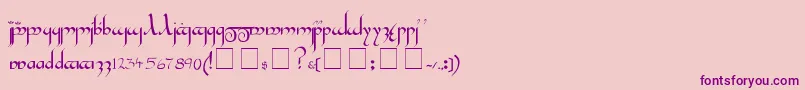 Tengwar Font – Purple Fonts on Pink Background
