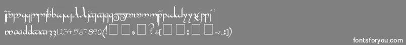 フォントTengwar – 灰色の背景に白い文字