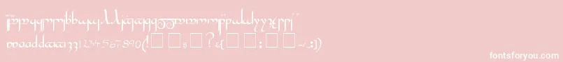 フォントTengwar – ピンクの背景に白い文字