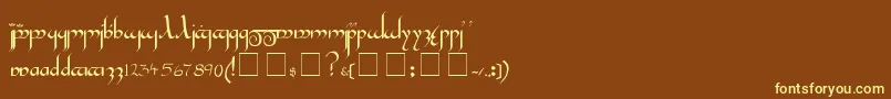 フォントTengwar – 黄色のフォント、茶色の背景