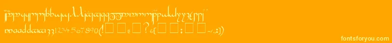 Tengwar Font – Yellow Fonts on Orange Background