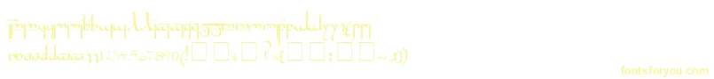 Tengwar Font – Yellow Fonts on White Background