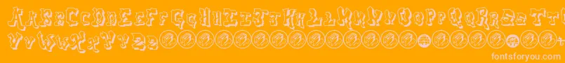 Aerosolm Font – Pink Fonts on Orange Background