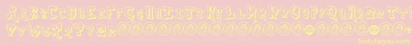 Aerosolm Font – Yellow Fonts on Pink Background