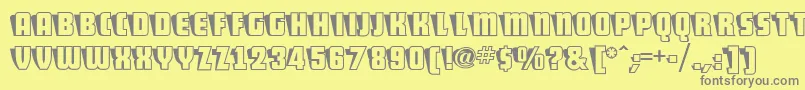 フォントSho – 黄色の背景に灰色の文字