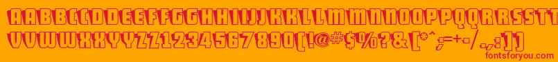 Sho-Schriftart – Rote Schriften auf orangefarbenem Hintergrund