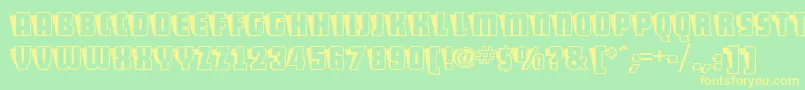 Sho Font – Yellow Fonts on Green Background