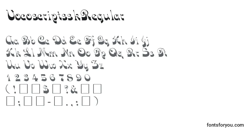 Schriftart VocoscriptsskRegular – Alphabet, Zahlen, spezielle Symbole