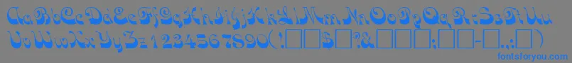 フォントVocoscriptsskRegular – 灰色の背景に青い文字