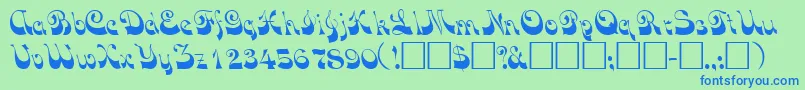 VocoscriptsskRegular-fontti – siniset fontit vihreällä taustalla