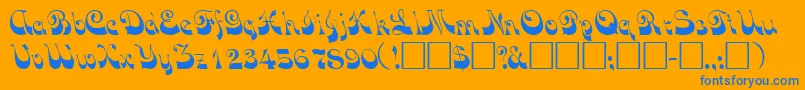 VocoscriptsskRegular Font – Blue Fonts on Orange Background