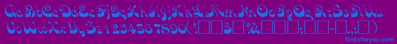 VocoscriptsskRegular-Schriftart – Blaue Schriften auf violettem Hintergrund