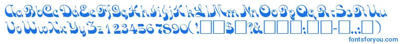 Czcionka VocoscriptsskRegular – niebieskie czcionki na białym tle