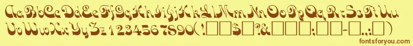 VocoscriptsskRegular Font – Brown Fonts on Yellow Background