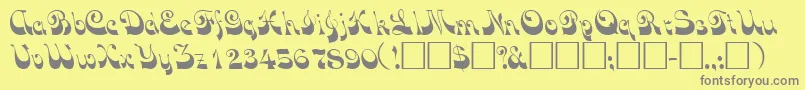 VocoscriptsskRegular-Schriftart – Graue Schriften auf gelbem Hintergrund