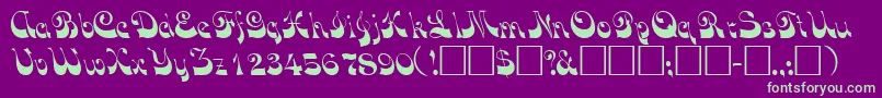 VocoscriptsskRegular-Schriftart – Grüne Schriften auf violettem Hintergrund
