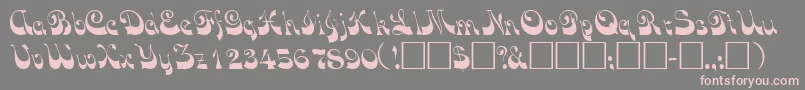 フォントVocoscriptsskRegular – 灰色の背景にピンクのフォント
