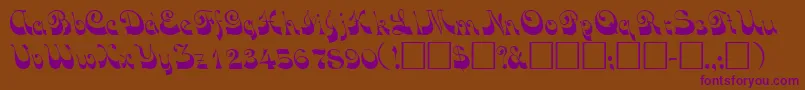 Czcionka VocoscriptsskRegular – fioletowe czcionki na brązowym tle