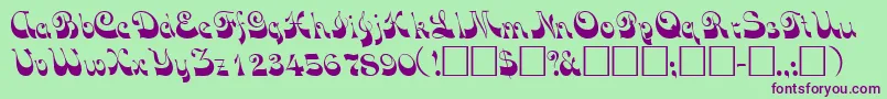 VocoscriptsskRegular-fontti – violetit fontit vihreällä taustalla