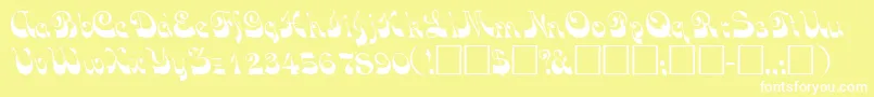 フォントVocoscriptsskRegular – 黄色い背景に白い文字
