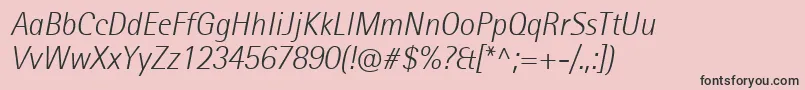RotisIiSansProLightItalic-Schriftart – Schwarze Schriften auf rosa Hintergrund