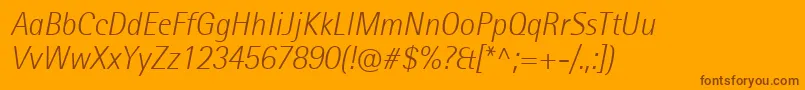 RotisIiSansProLightItalic Font – Brown Fonts on Orange Background