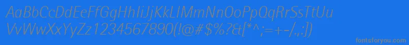 RotisIiSansProLightItalic Font – Gray Fonts on Blue Background