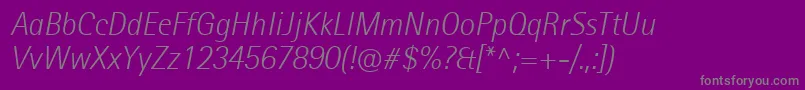 RotisIiSansProLightItalic Font – Gray Fonts on Purple Background