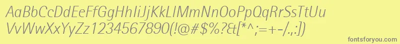 RotisIiSansProLightItalic Font – Gray Fonts on Yellow Background